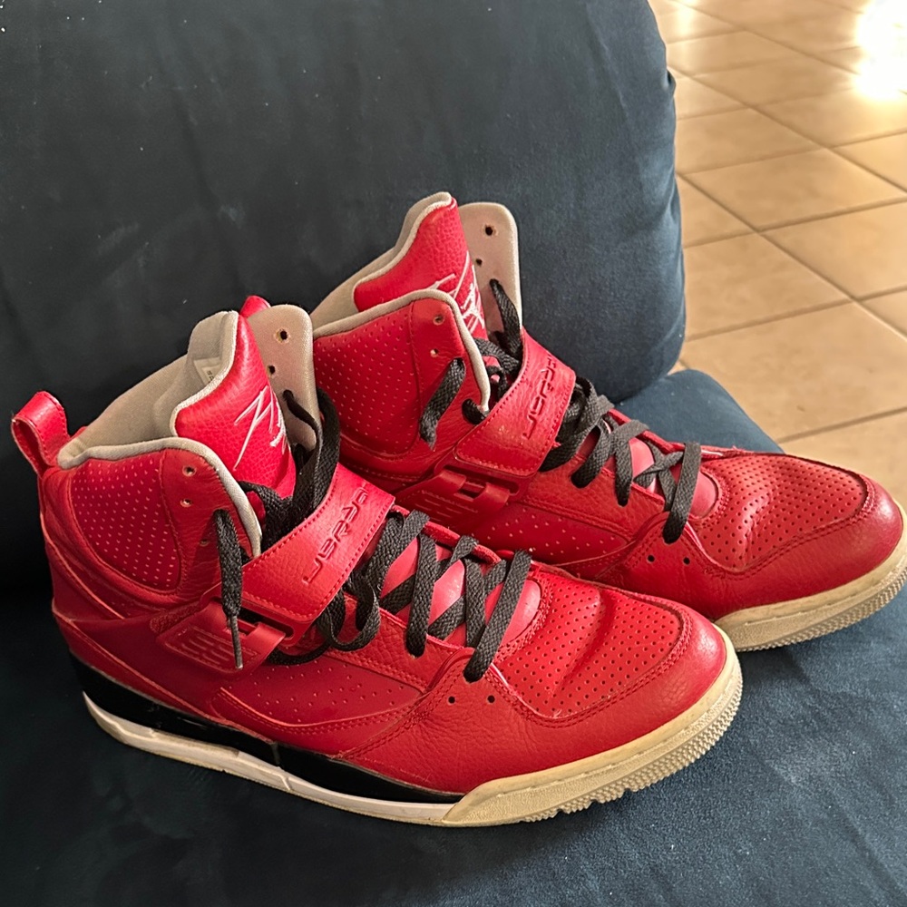 Jordan Red and Black High-Top Sneakers